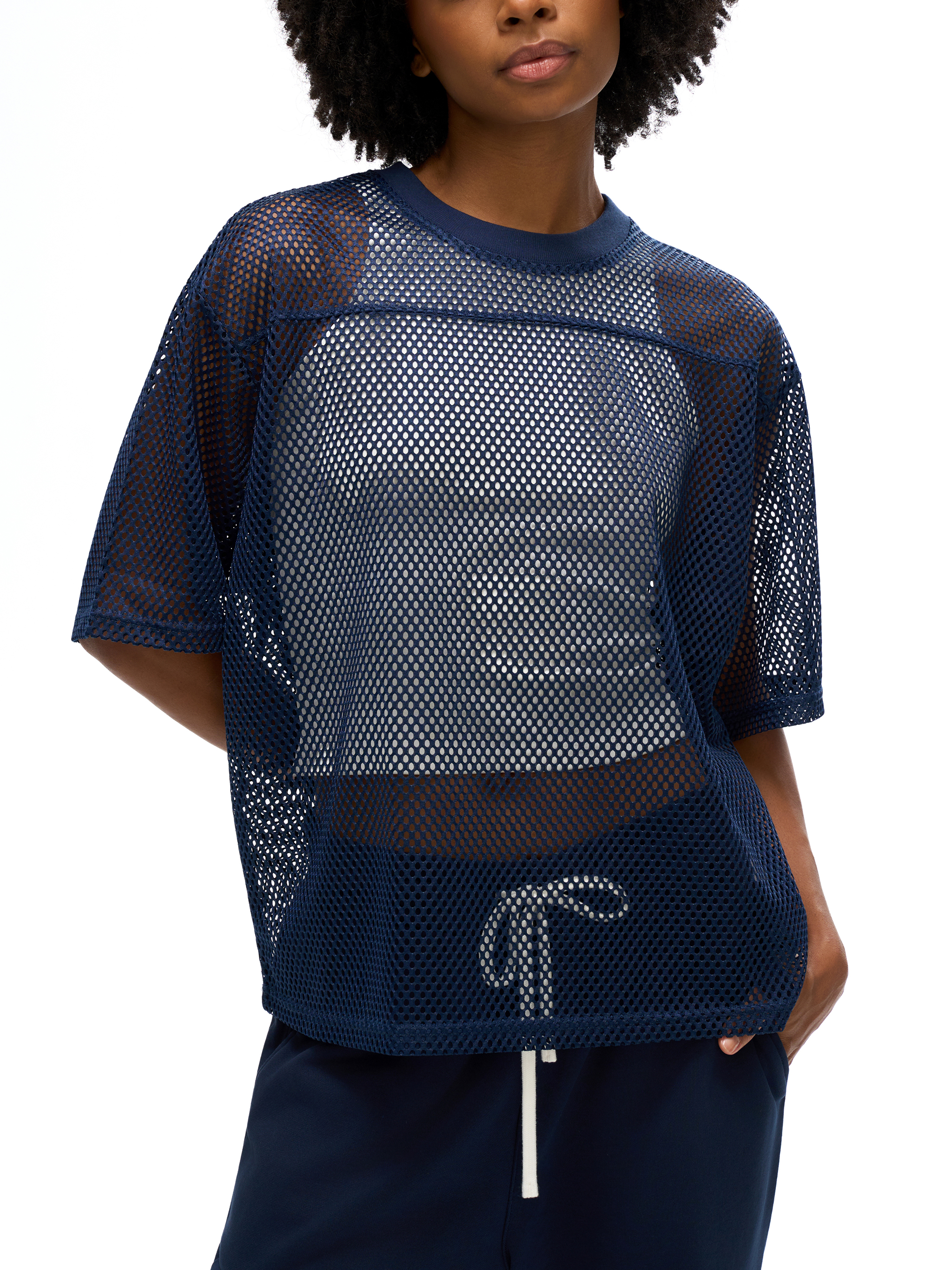 See-through Boxy Net T-shirt #RP0017 | TAPSTITCH
