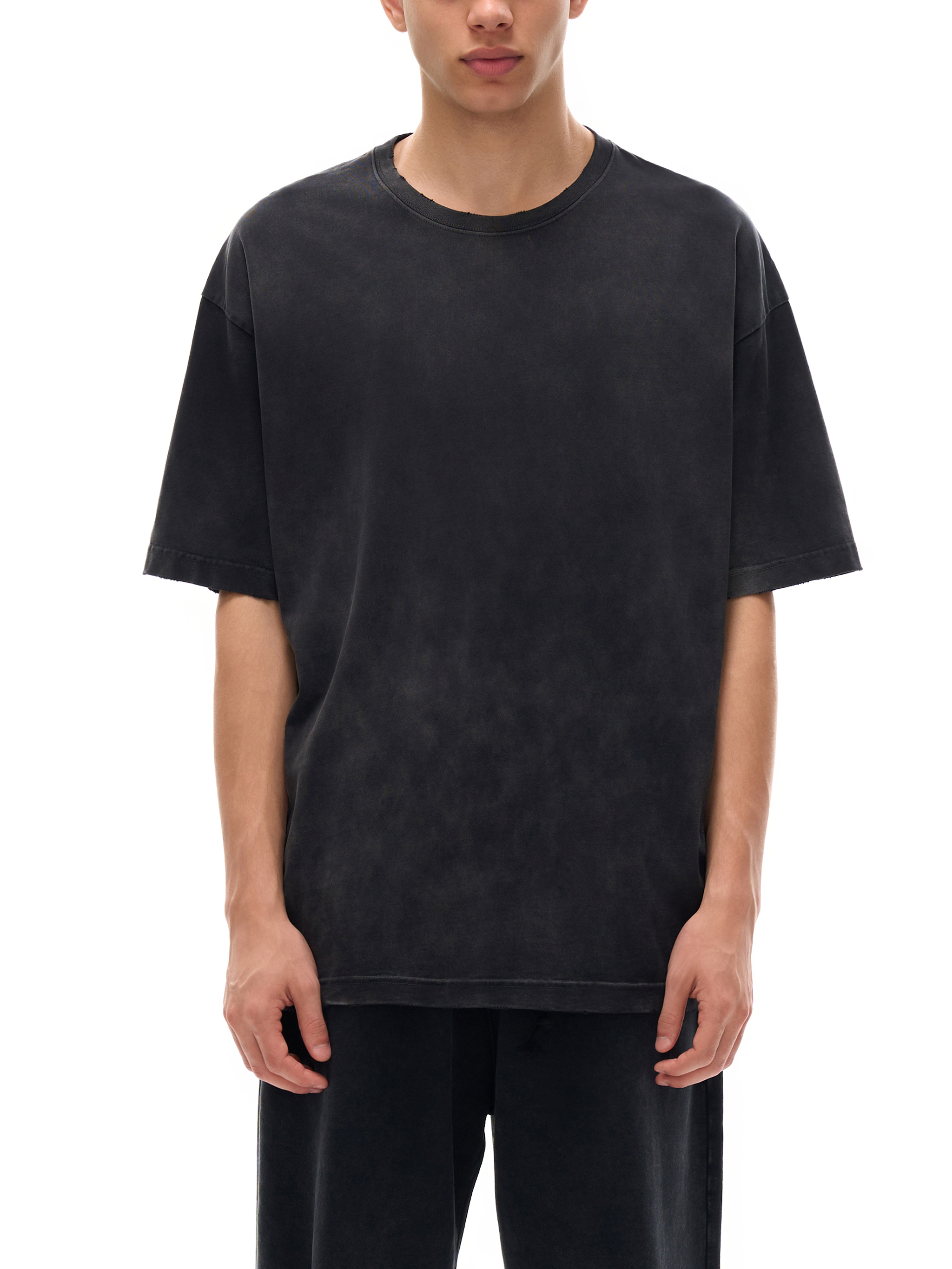 90’s UK/black coating wide shirt /ビンテージ 古着 90s USA製 ONEITA 無地 ソリッド POWER 50 Plus オールド