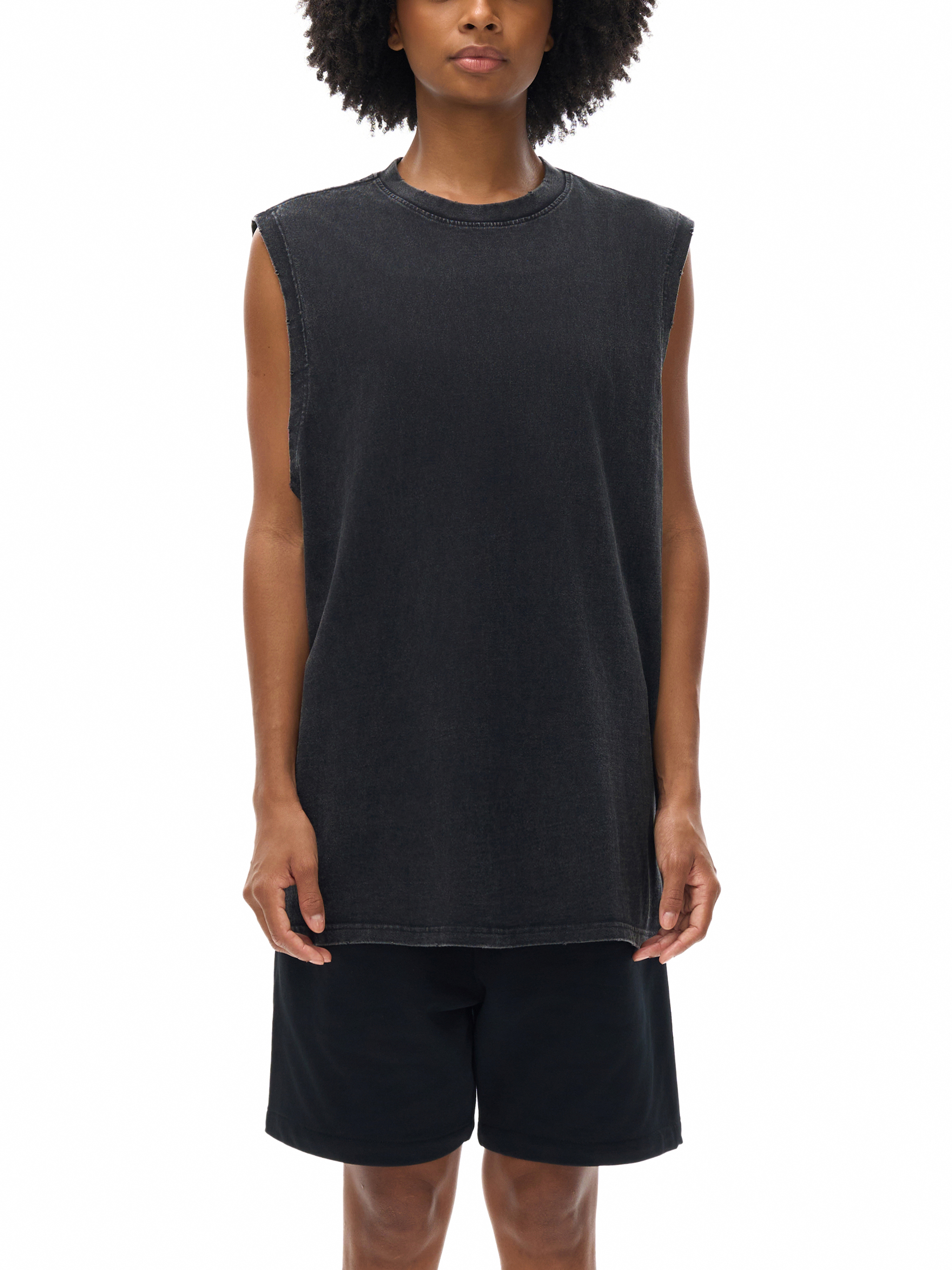 Unisex Snow Washed Frayed Hem Tank Top – Vintage Streetwear